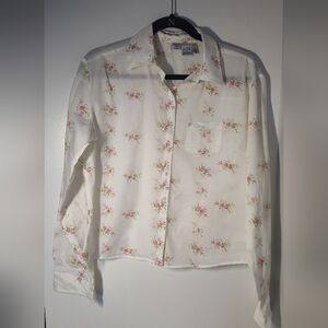 Quizz Vintage Floral Button-Up Shirt Size M #552